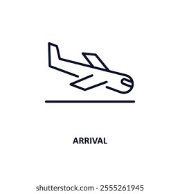 arrival outline icon.  Thin line icon from delivery and logistic collection. Editable vector isolated on white background