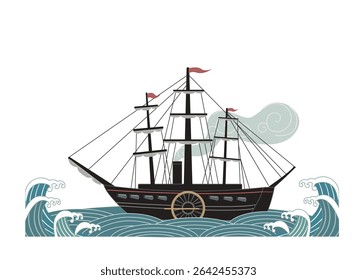 A chegada de Perry no período Edo. História japonesa.