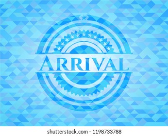 Arrival realistic light blue mosaic emblem