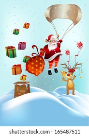 Arrival Santa illustration