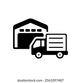 Arrival in stock (warehouse) vector icon illustration