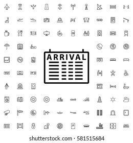 arrival table icon illustration isolated vector sign symbol. Airport icons set.