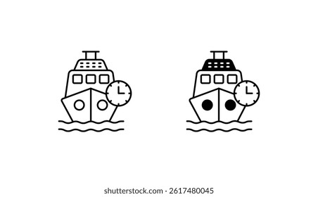 Arrival Time icon design with white background stock illustration