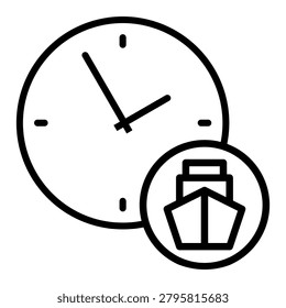 Arrival time icon vector. Delivery schedule illustration sign. ETA symbol. Timing information logo or mark.