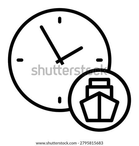 Arrival time icon vector. Delivery schedule illustration sign. ETA symbol. Timing information logo or mark.