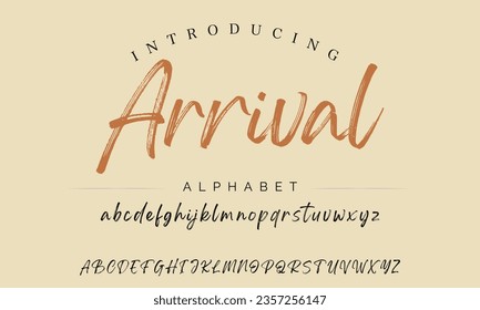 Arrival Vector Illustration Grunge Horror Typographie. Hand Made Brush Font.