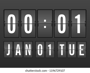 Arrivals 2019 year flip clock. Vector illustration.