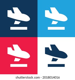 Arrivals blue and red four color minimal icon set