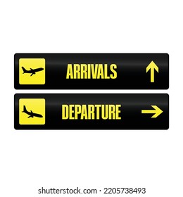 Arrivals And Departure Sign Board Vector Graphics