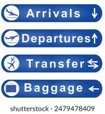 Arrivals and departures sign. vector