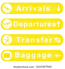 Arrivals and departures sign. vector