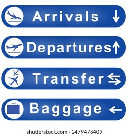 Arrivals and departures sign. vector