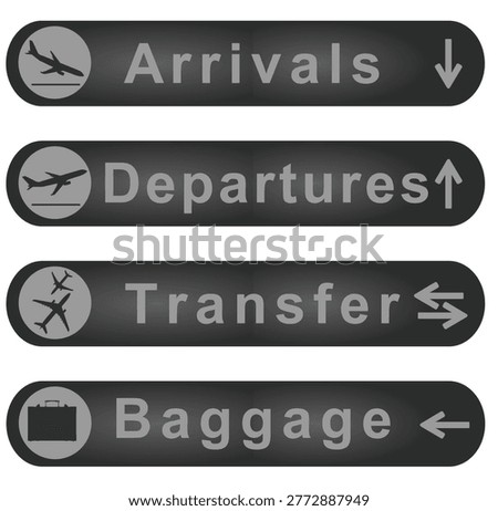 Arrivals and departures sign. vector