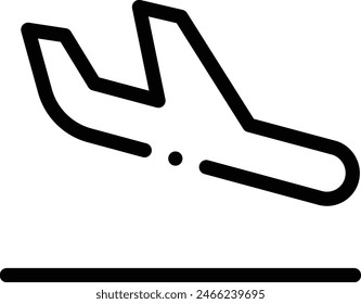 icono de llegadas. Diseño De Estilo Lineal Delgado Aislado Sobre Fondo Blanco