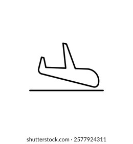 Arrivals plane icon Flat illustration sign