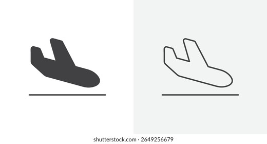 Ícone do plano de chegadas Ilustração de gráficos de linha