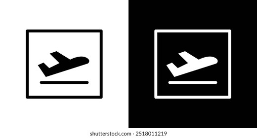 Plano de chegadas ícone logotipo definir vetor