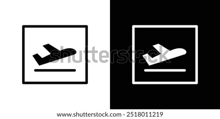 Arrivals plane icon logo set vector