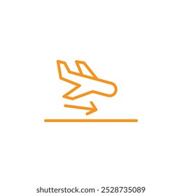 Ankunftsebene Symbol Umrissvektor für Web ui
