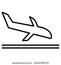 Plano de chegadas ícone simples ícone plano símbolo de vetor