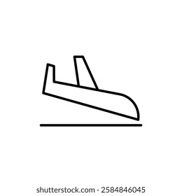 Arrivals plane icon Thin line art isolated