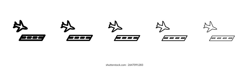 Icono de avión de llegadas Vector de contorno de símbolo o ilustración