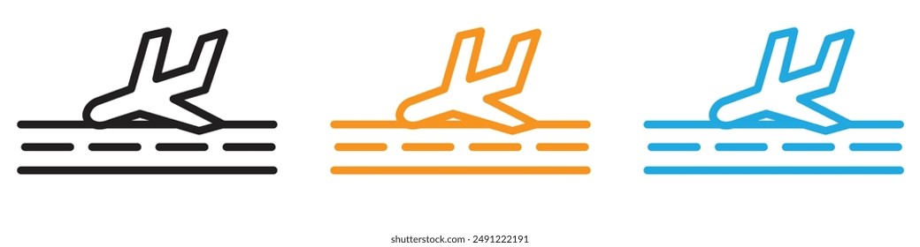 Arrivals plane vector logo set collection for web app ui