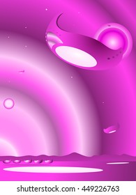 Arrivals spacecraft pink planet