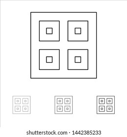 Arrived, Boxes, Delivery, Logistic, Shipping Bold and thin black line icon set