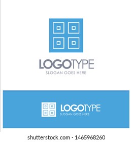Arrived, Boxes, Delivery, Logistic, Shipping Blue Solid Logo with place for tagline. Vector Icon Template background