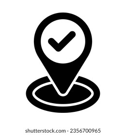Icono De Glifo Vector De Destino Llegado Para Uso Personal Y Comercial.
