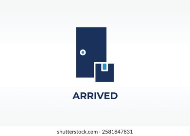 ARRIVED vector, icon or logo sign isolated symbol illustration