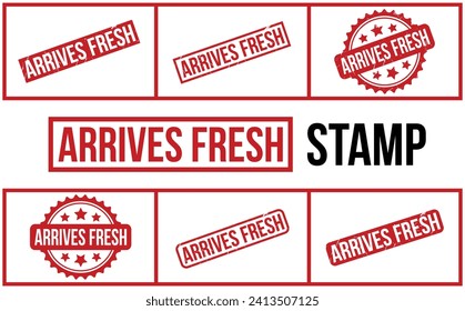 Arrives Fresh Rubber Stamp Set Vector