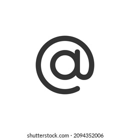 Arroba Button Sign. Containing At, Address Sign, Arobase, Arroba and Email Address Related Glyph Icon Vector Illustration.