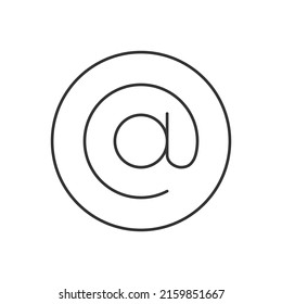 Signo de botón de arroba. Contiene Ilustración de vectores de línea relacionados con At, Address Sign, Arobase y Email Address.