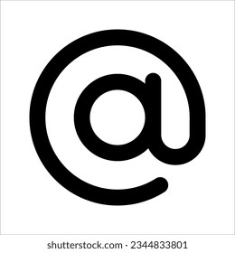 Signo de botón de arroba. Icono de Arroba y Dirección de correo electrónico relacionado. ilustración vectorial sobre fondo blanco