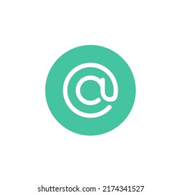 diseño de estilo plano de icono de arroba. ilustración vectorial de icono de arroba. aislado de fondo blanco.