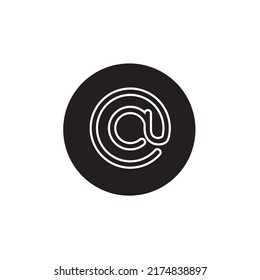 Arroba icon glyph style design. Arroba vector illustration. isolate on white background.