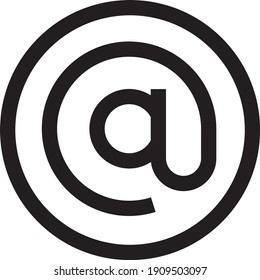 Arroba-Symbol-Illustration einzeln auf Vektorsymbol