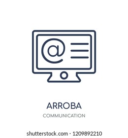 Arroba icon. Arroba linear symbol design from Communication collection. Simple outline element vector illustration on white background.