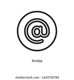 Arroba icon vector on white background. Black icon illustration