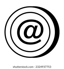 Arroba line icon, editable vector