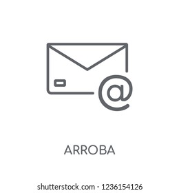 Arroba linear icon. Modern outline Arroba logo concept on white background from Communication collection. Suitable for use on web apps, mobile apps and print media.