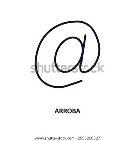 arroba outline icon.  Thin line icon from communication collection. Editable vector isolated on white background