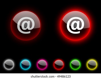 Iconos realistas de Arroba. Botones vacíos incluidos.