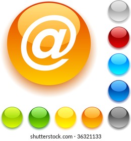  Arroba shiny button. Vector illustration.