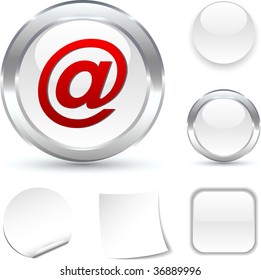Icono blanco de Arroba. Ilustración vectorial.