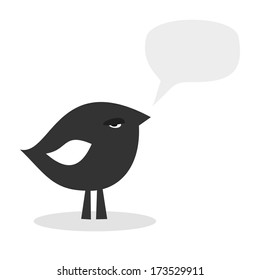 arrogant black bird, vector illustration