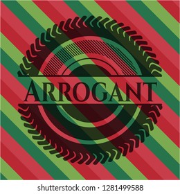 Arrogant christmas badge background.
