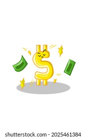 Arrogant dollar vector illustration hand drawing 